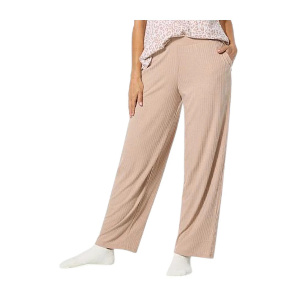 Comfort Code Women's Ribbed Knit Pull-On Lounge Pant Taupe - Regular